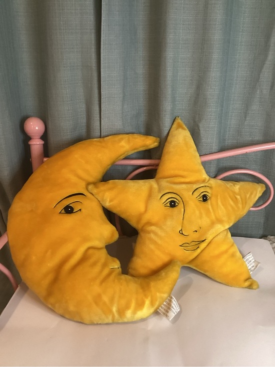 Salamander Other - Bundle Pair Of Vintage Rare 90sCelestial Sun & Moon Face Plush Pillow Salamander